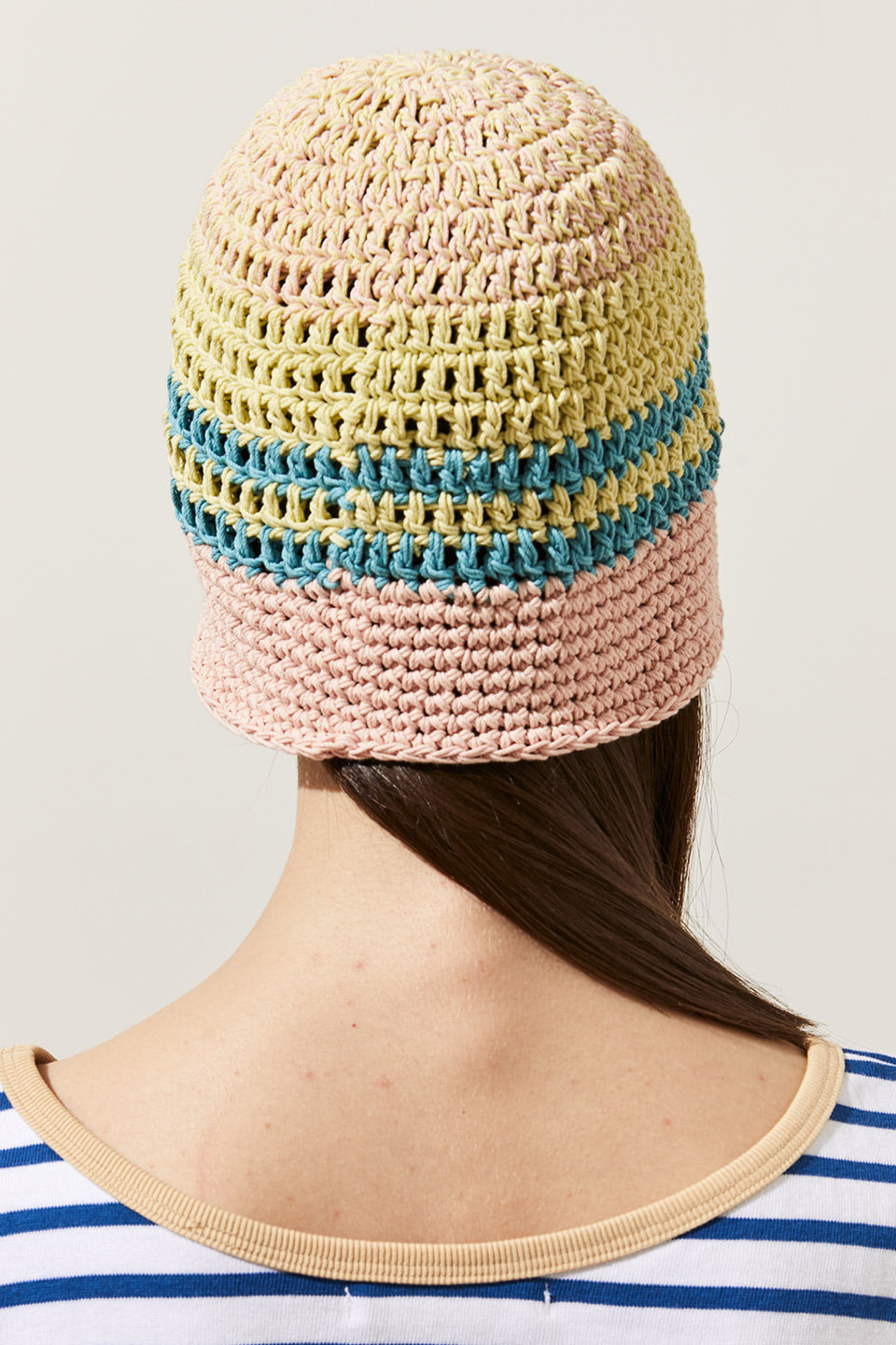 [Outlet] Stripe Bucket Hat_Pink